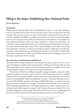 Establishing New National Parks