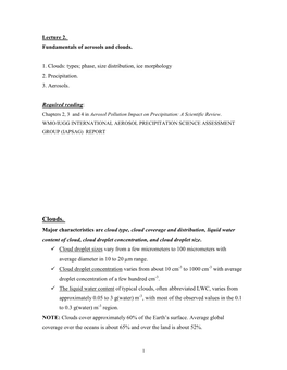 Fundamentals of Aerosols and Clouds