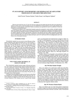 Geochemistry and Mineralogy of Ash Layers from Legs 127 and 128 in the Japan Sea1