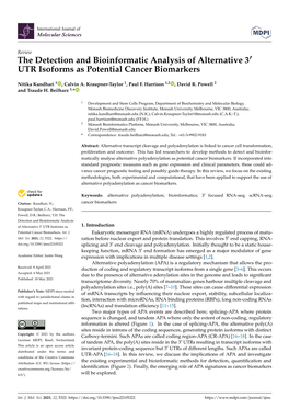 The Detection and Bioinformatic Analysis of Alternative 3 UTR