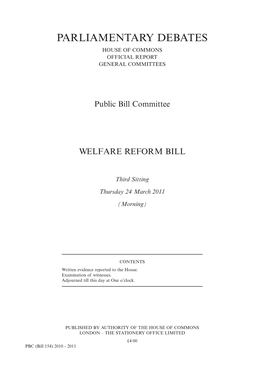 Parliamentary Debates House of Commons Official Report General Committees