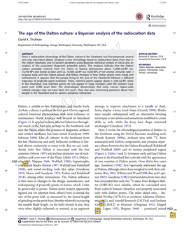 The Age of the Dalton Culture: a Bayesian Analysis of the Radiocarbon Data 55 David K