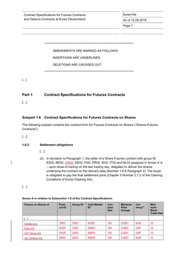 Part 1 Contract Specifications for Futures Contracts