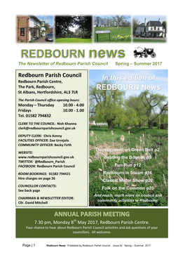 Issue 42 of Redbourn News Spring