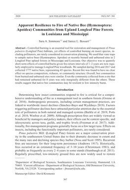 Communities from Upland Longleaf Pine Forests in Louisiana and Mississippi