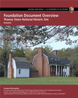 Thomas Stone National Historic Site Foundation Document Overview