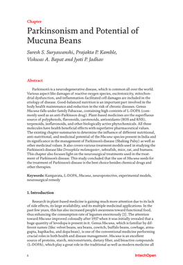 Parkinsonism and Potential of Mucuna Beans Suresh S