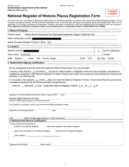 NPS Form 10 900 OMB No. 1024 0018