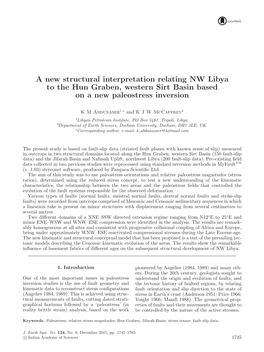 A New Structural Interpretation Relating NW Libya to the Hun Graben, Western Sirt Basin Based on a New Paleostress Inversion