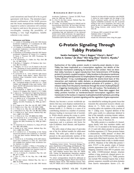 G-Protein Signaling Through Tubby Proteins