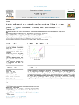 Arsenic and Arsenic Speciation in Mushrooms from China: a Review