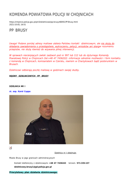 Komenda Powiatowa Policji W Chojnicach 2021-10-05, 16:01 Pp Brusy