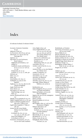 Cambridge University Press 978-1-107-01511-1 — Early Modern Britain, 1450–1750 John Miller Index More Information