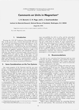 Comments on Units in Magnetism*