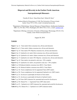 The Earliest North American Sauropodomorph Dinosaurs, with A