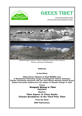 Green Tibet Annual Newsletter 2008 Environment & Development Desk