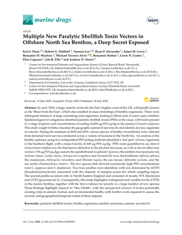 Multiple New Paralytic Shellfish Toxin Vectors in Offshore