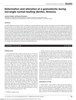 Deformation and Alteration of a Granodiorite | RESEARCH