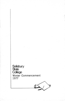 Salisbury State College Winter Commencement 1977 Program