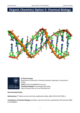 Organic Chemistry Option II: Chemical Biology