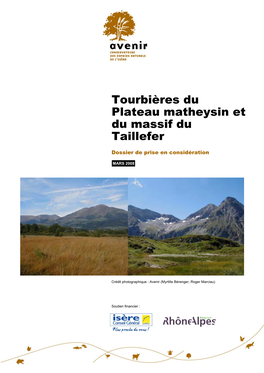 Tourbières Du Plateau Matheysin Et Du Massif Du Taillefer