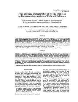 Fruit and Seed Characteristics of Woody Species in Mediterranean-Type Regions of Chile and California