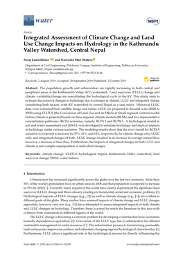 Integrated Assessment of Climate Change and Land Use Change Impacts on Hydrology in the Kathmandu Valley Watershed, Central Nepal