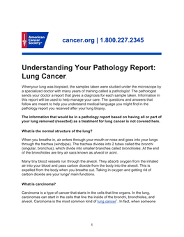 Understanding Your Pathology Report: Lung Cancer