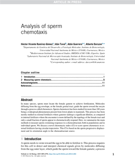 Analysis of Sperm Chemotaxis