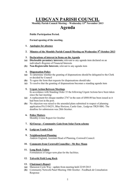 LUDGVAN PARISH COUNCIL Agenda