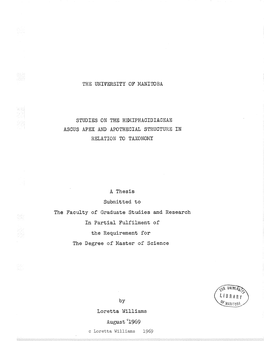 Fn Partial Fulfilment of the Requlrement for the Degree of Master of Science