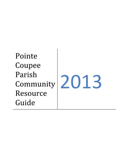 Pointe Coupee Parish Community Resource Guide