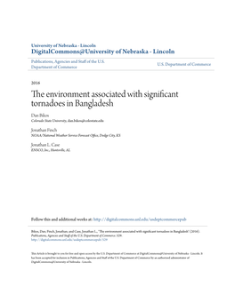 The Environment Associated with Significant Tornadoes in Bangladesh