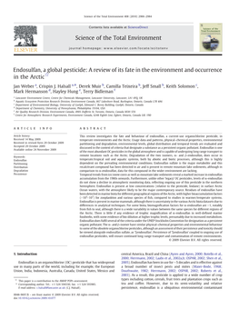 Endosulfan, a Global Pesticide: a Review of Its Fate in the Environment and Occurrence in the Arctic☆