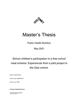 Master's Thesis