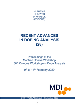 Recent Advances in Doping Analysis (28)