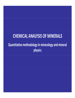 Chemical Analysis of Minerals