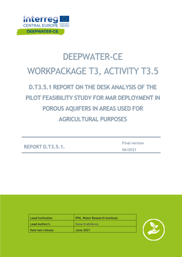 Deepwater-Ce Workpackage T3, Activity T3.5