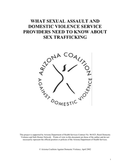 What Sexual Assault and Domestic Violence Service Providers Need to Know About Sex Trafficking
