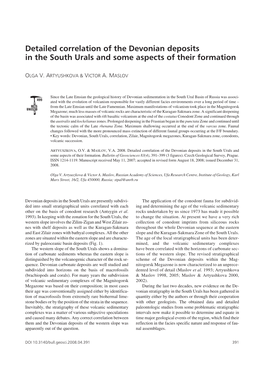 Detailed Correlation of the Devonian Deposits in the South Urals and Some Aspects of Their Formation