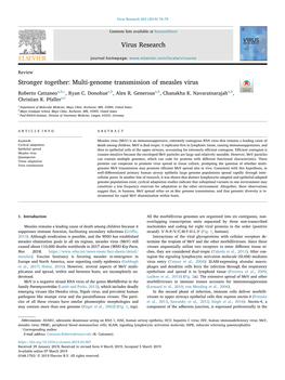 Stronger Together Multi-Genome Transmission of Measles Virus