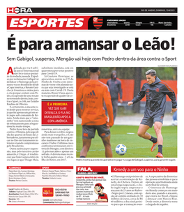 ESPORTES Brasileirão 22/08 Ceará 16H Castelão É Para Amansar O Leão! Sem Gabigol, Suspenso, Mengão Vai Hoje Com Pedro Dentro Da Área Contra O Sport