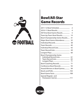 Bowl/All-Star Game Records