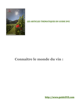 Connaitre Le Monde Du Vin