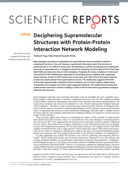 Deciphering Supramolecular Structures with Protein-Protein