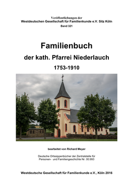 Familienbuch Der Kath. Pfarrei Niederlauch 1753-1910 - Vorwort