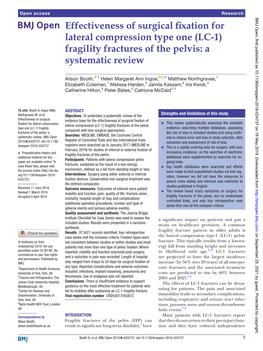 Fragility Fractures of the Pelvis: a Systematic Review