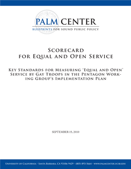 Scorecard for Equal and Open Service