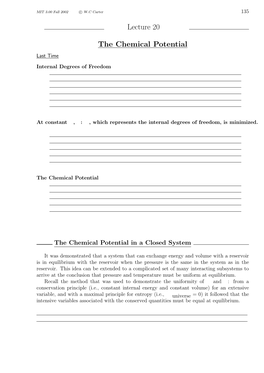 Lecture 20 the Chemical Potential