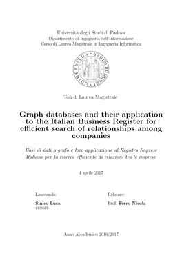 Graph Databases and Their Application to the Italian Business Register for Eﬃcient Search of Relationships Among Companies